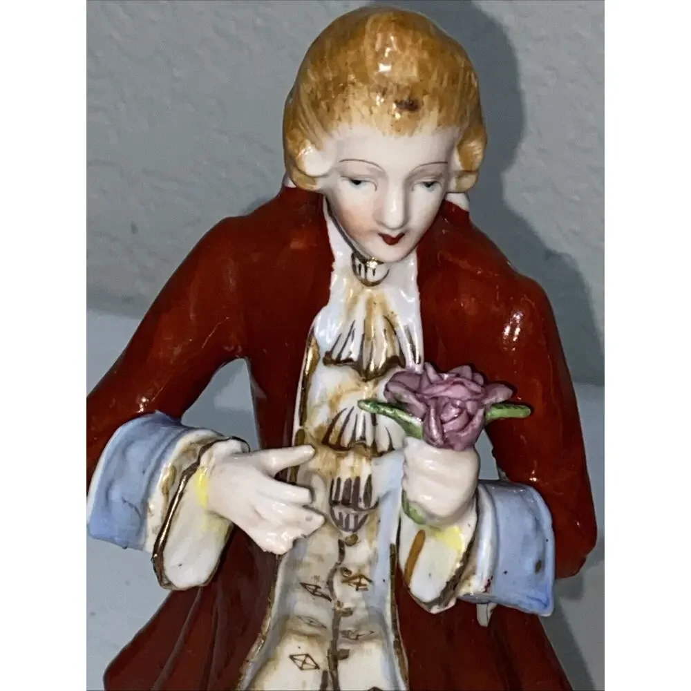 VTG Made In Occupied Japan Victorian Couple Courting Figurine Set Porcelain 10”